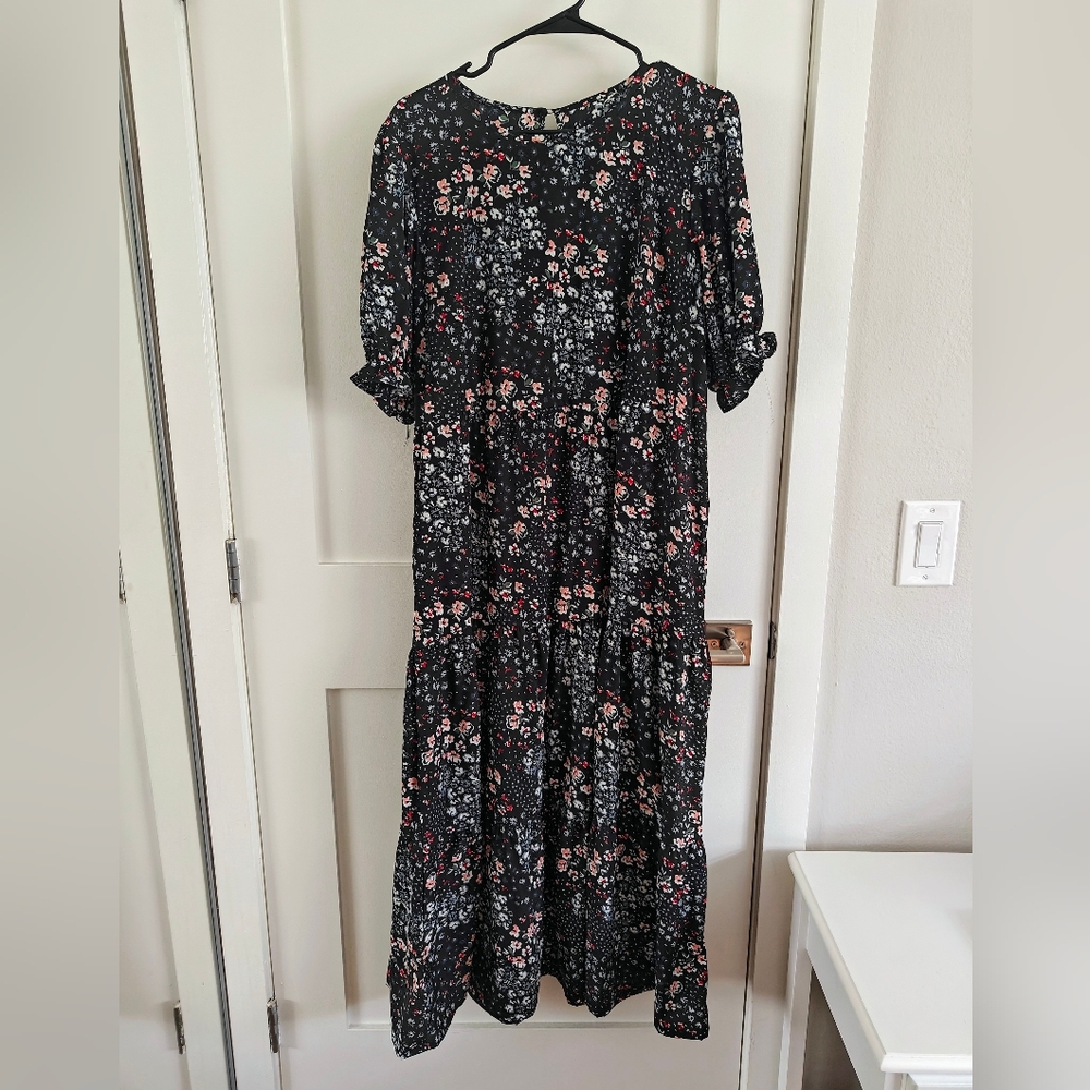 Floral Black Maxi Dress